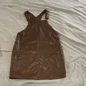 Celebrity Pink Brown Faux Leather Dress